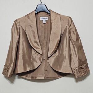 BrownStone Studio Women Dressy Jacket Blazer 8 Fits Medium Brown 3/4 Sleeve 556